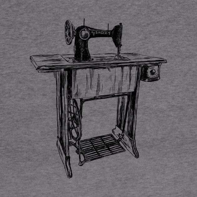 Sewing machine drawing by rachelsfinelines
